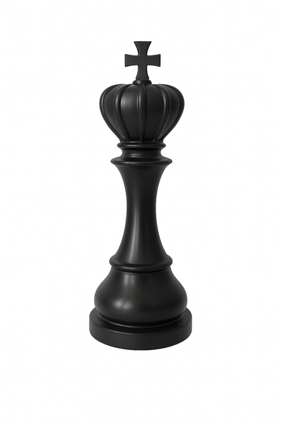 Statue Échecs - GRANDIOSE représentant un roi noir en résine de 1m40, design contemporain pour décoration extérieure ou jardin.