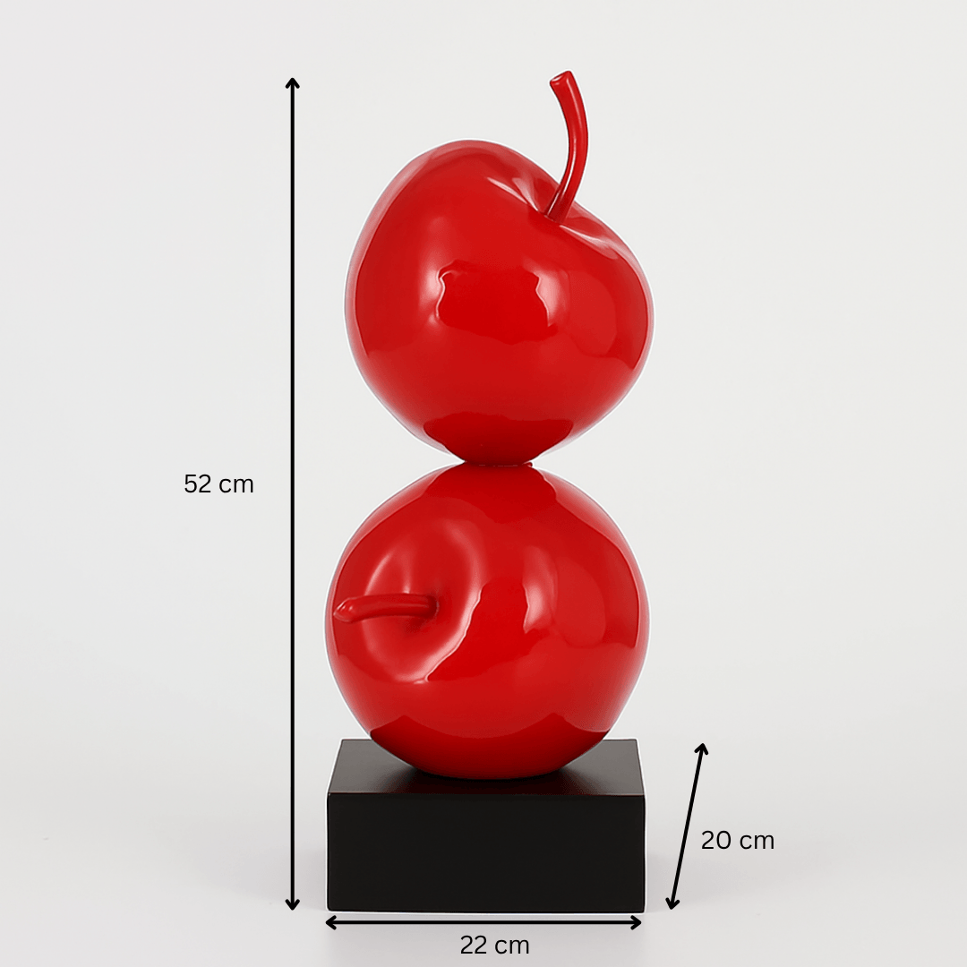 Estatua de manzanas apiladas