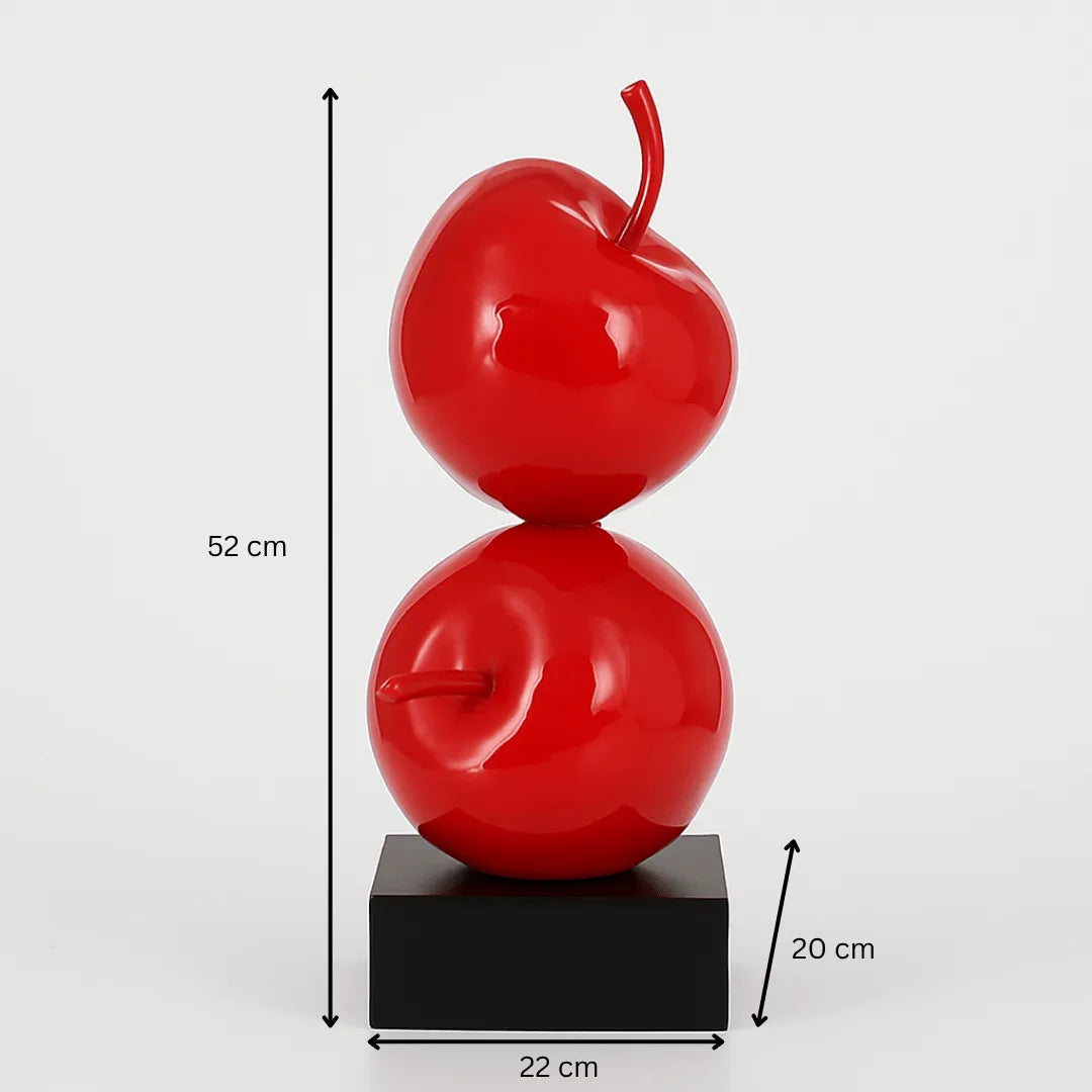 Estatua de manzanas apiladas