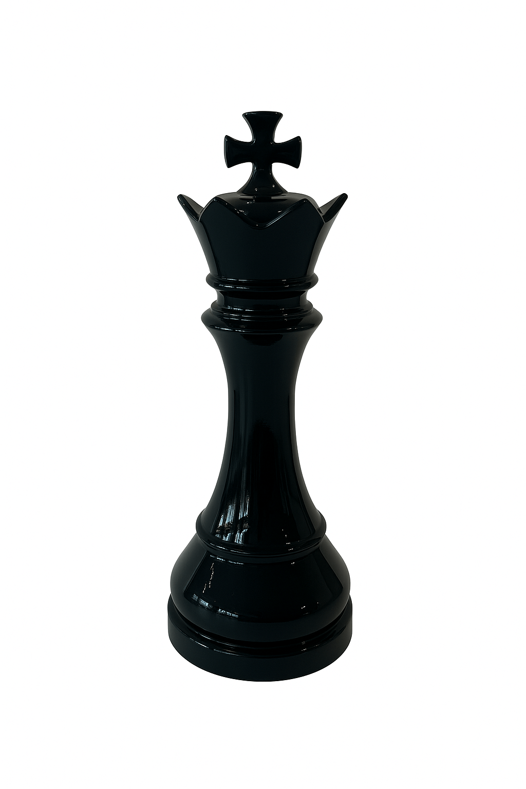 Statue échecs GRANDIOSE en résine noire représentant une reine, design contemporain pour décoration intérieure ou extérieure. Idéale pour jardin ou terrasse.