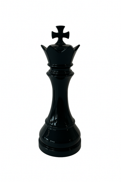 Statue échecs GRANDIOSE en résine noire représentant une reine, design contemporain pour décoration intérieure ou extérieure. Idéale pour jardin ou terrasse.