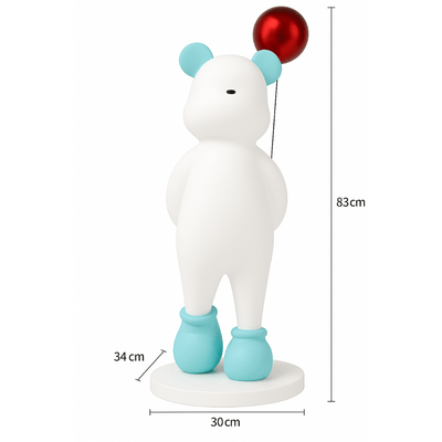 Estatua del oso globo rojo