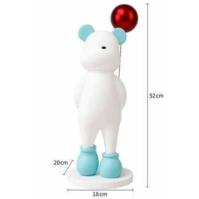 Estatua del oso globo rojo