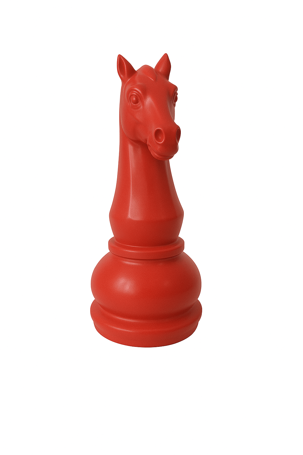 Statue d’échecs - GRANDIOSE en résine rouge représentant un cavalier, design contemporain pour décoration intérieure ou extérieure. Idéale pour jardin ou terrasse.