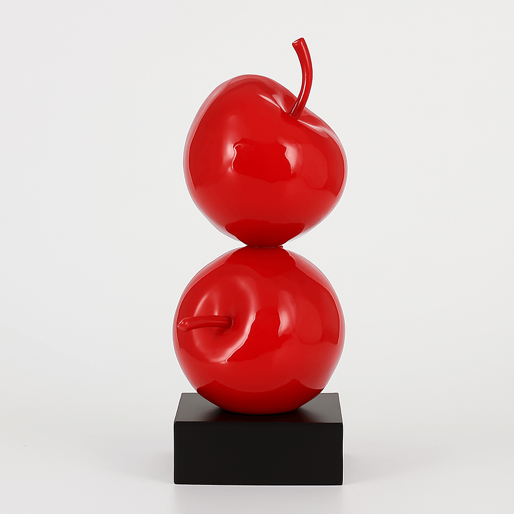 Estatua de manzanas apiladas