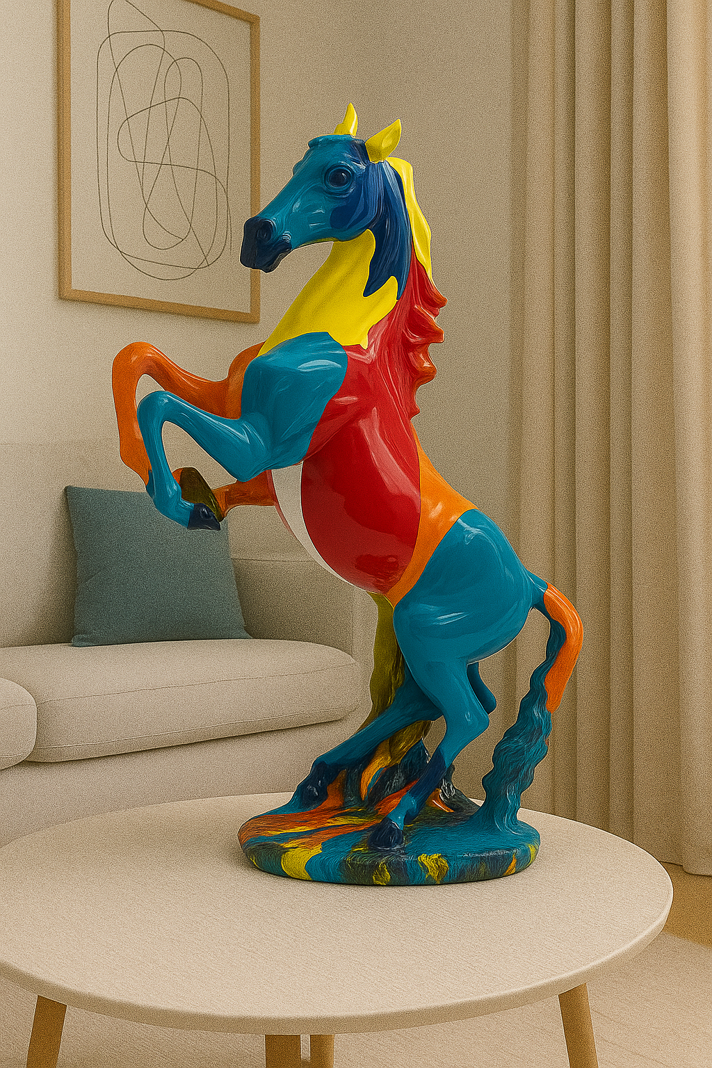 Statue Cheval Cabré