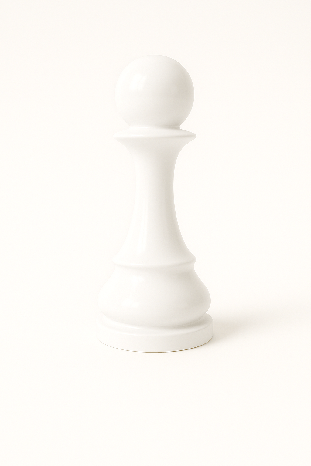 Statue Échecs - GRANDIOSE en résine blanche représentant un pion géant de 1m40. Design contemporain pour décoration intérieure ou extérieure.