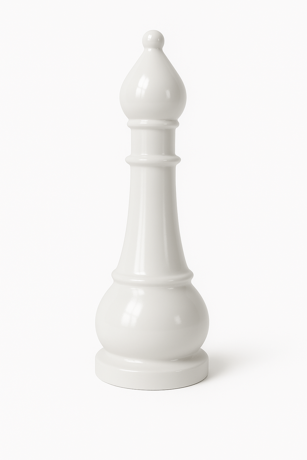 Statue Échecs - GRANDIOSE en forme de fou blanc en résine, hauteur 1m40, design contemporain pour décoration extérieure ou jardin.
